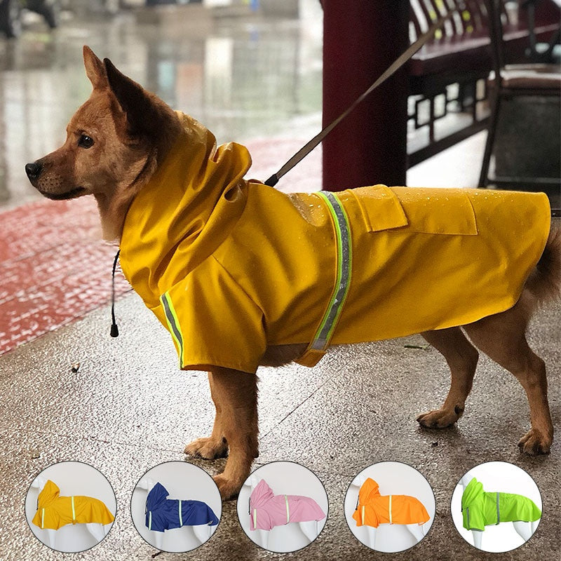 Imperméable réfléchissant style poncho pour grand chien