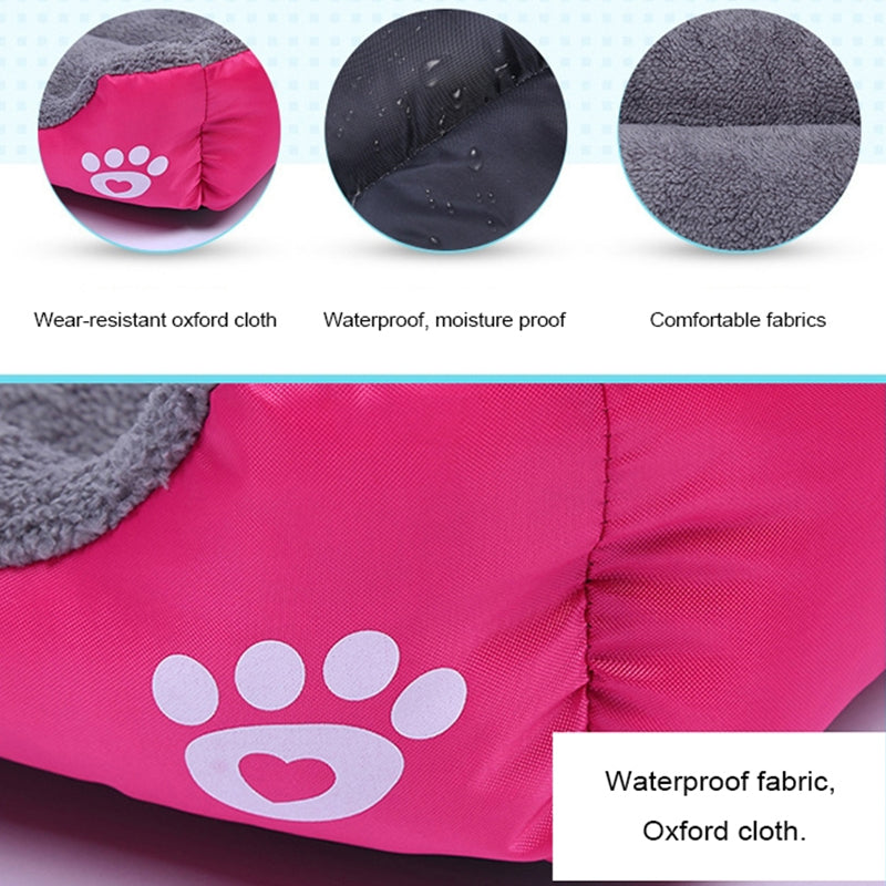 Lit douillet en peluche pour chien et chat - fond imperméable