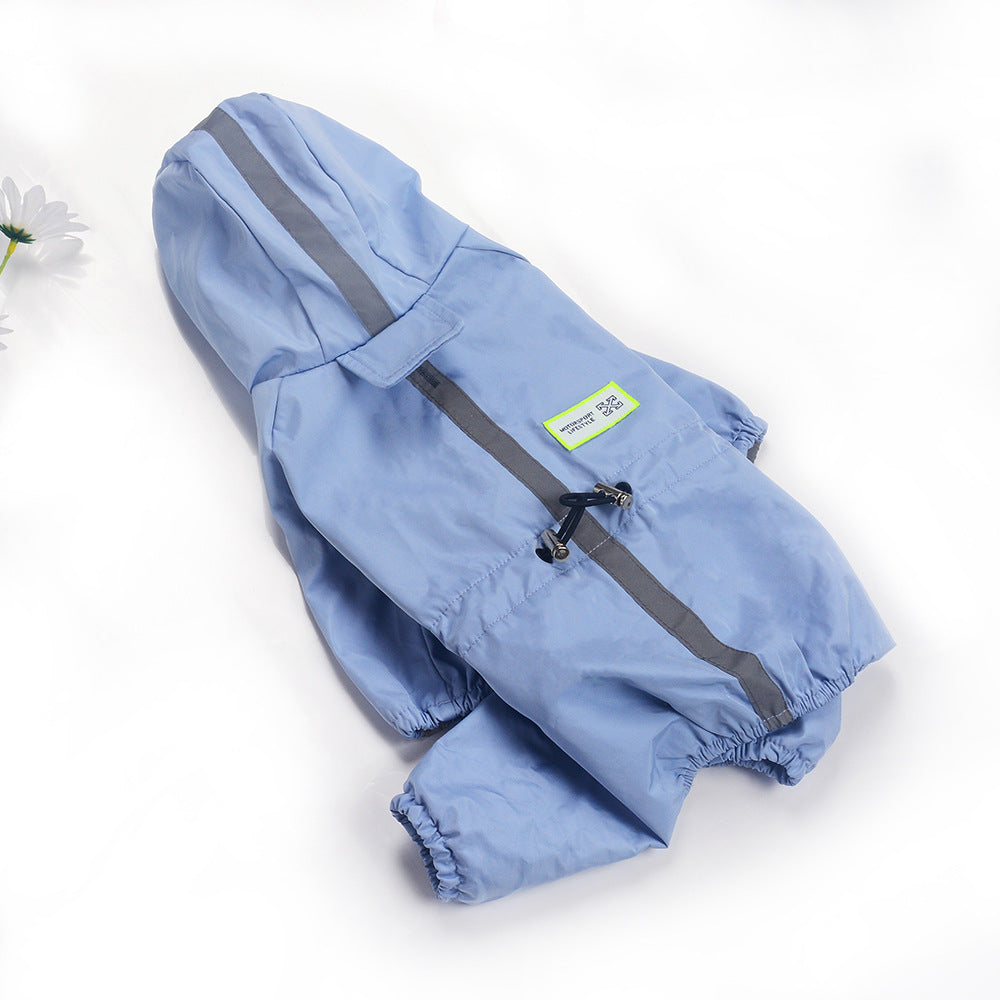 Imperméable intégral réfléchissant à capuchon pour chien