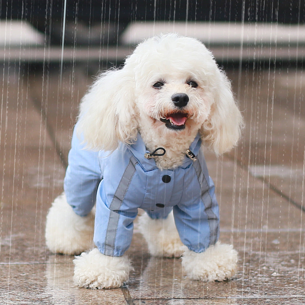 Imperméable intégral réfléchissant à capuchon pour chien