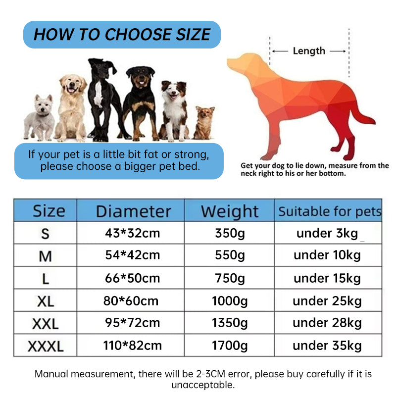 Lit douillet en peluche pour chien et chat - fond imperméable