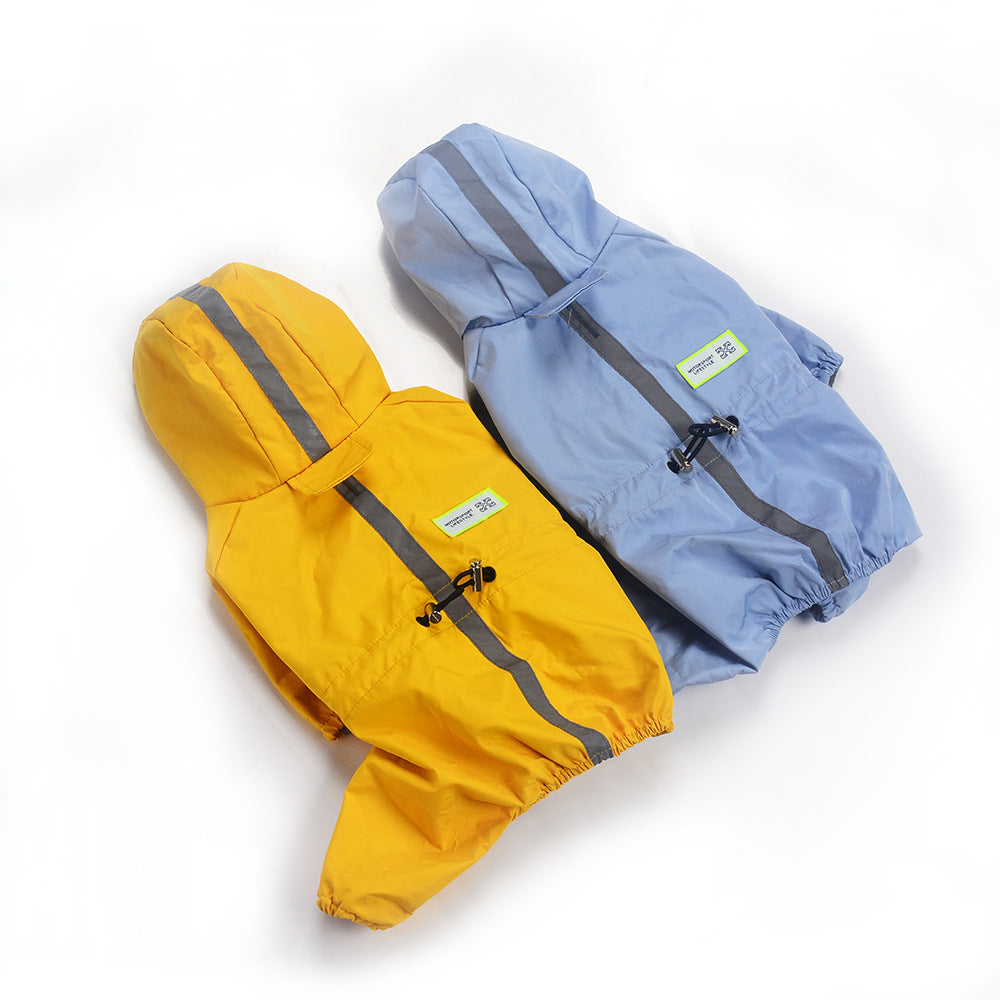Imperméable intégral réfléchissant à capuchon pour chien