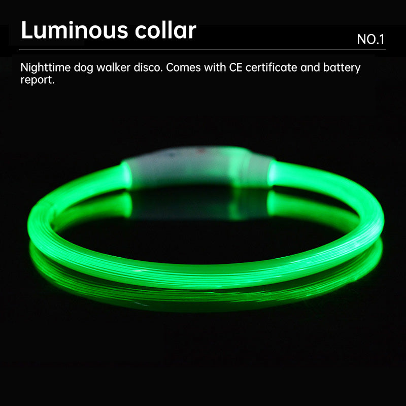 Collier lumineux à fibre optique DEL pour chien - rechargeable USB