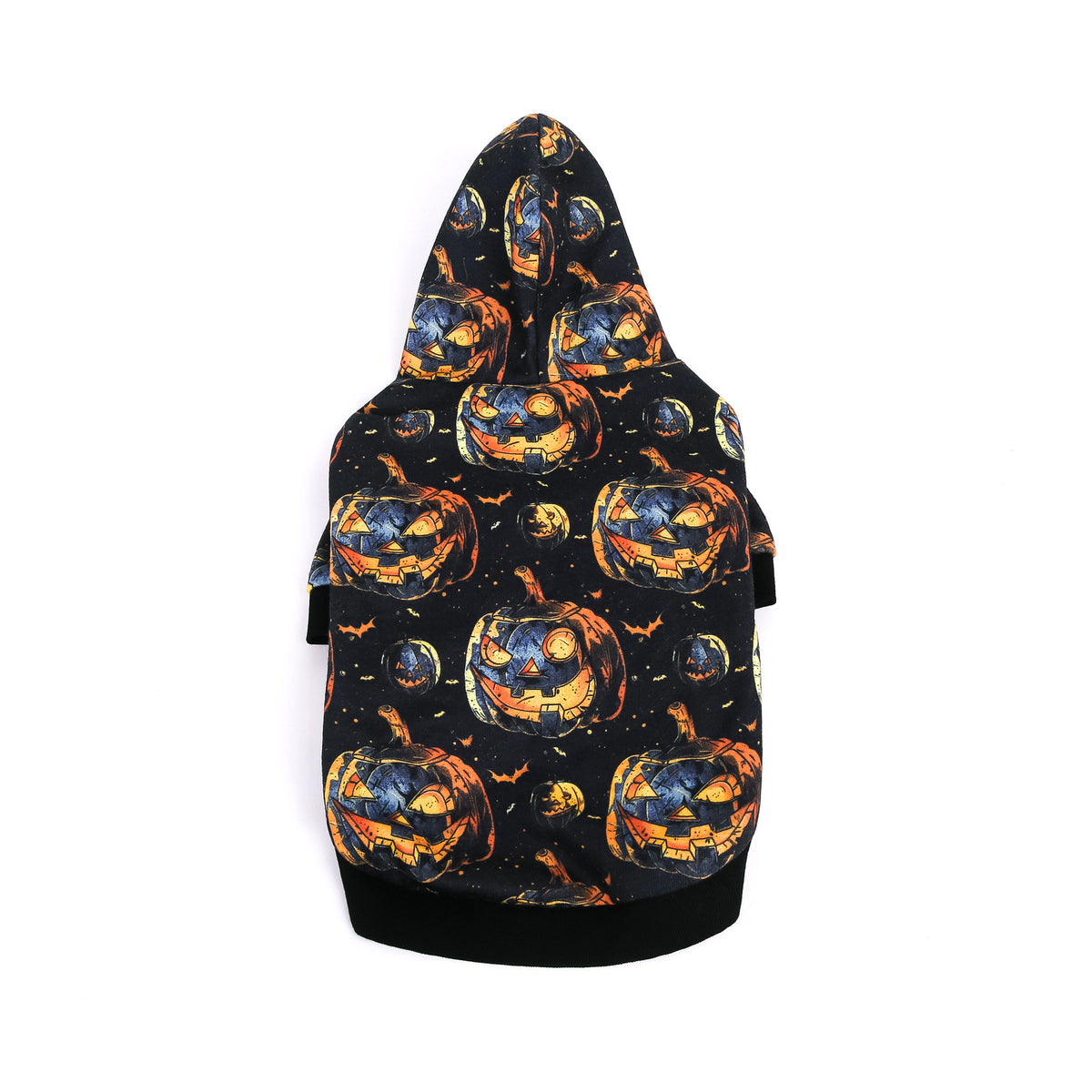 Chandail à capuchon Halloween citrouille et sorcier pour chien et chat