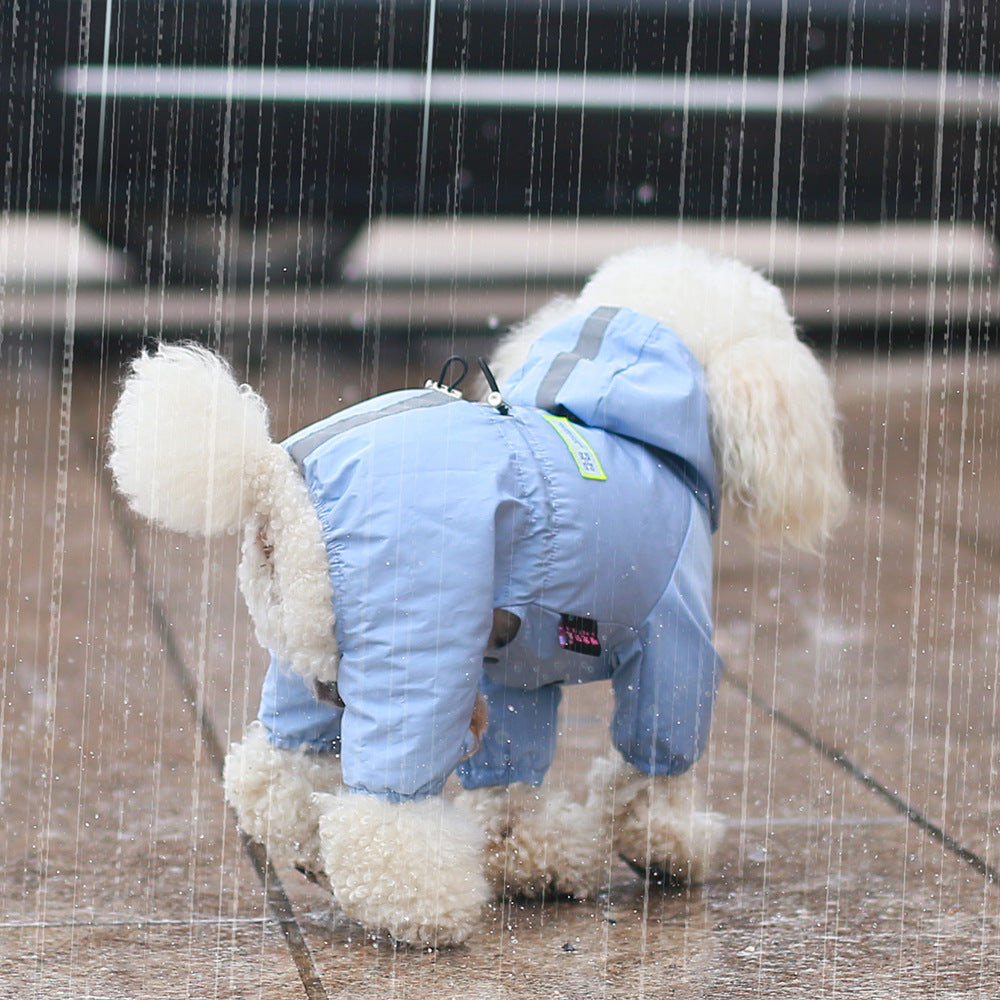 Imperméable intégral réfléchissant à capuchon pour chien