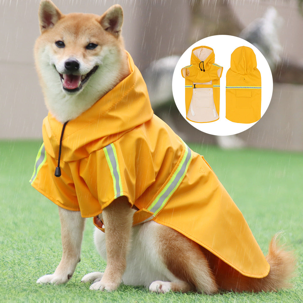 Imperméable réfléchissant style poncho pour grand chien
