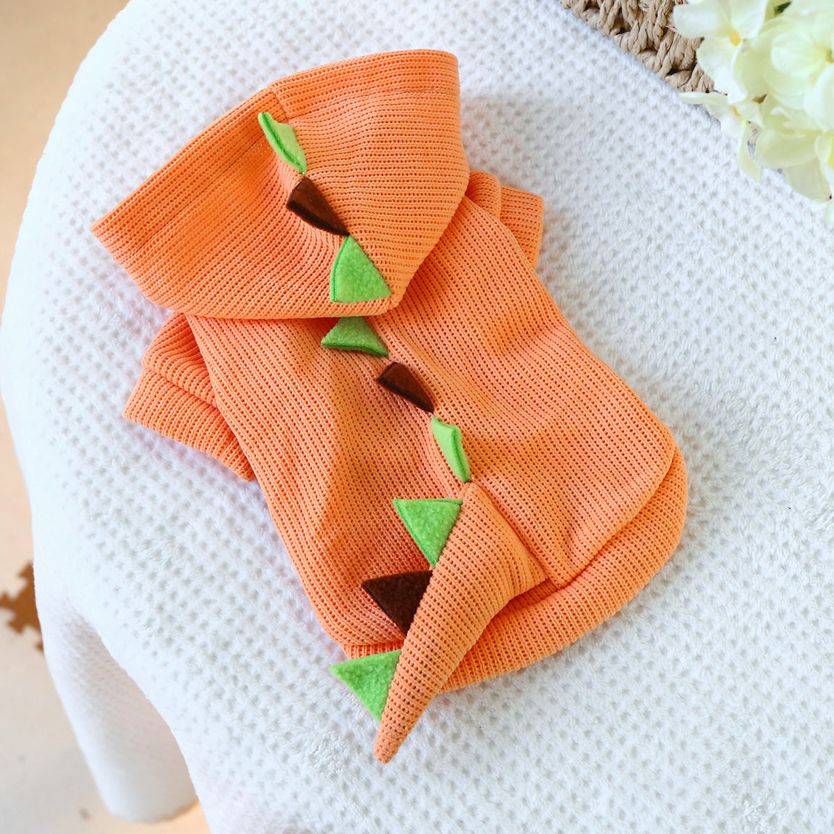 Costume de dinosaure orange pour chien et chat