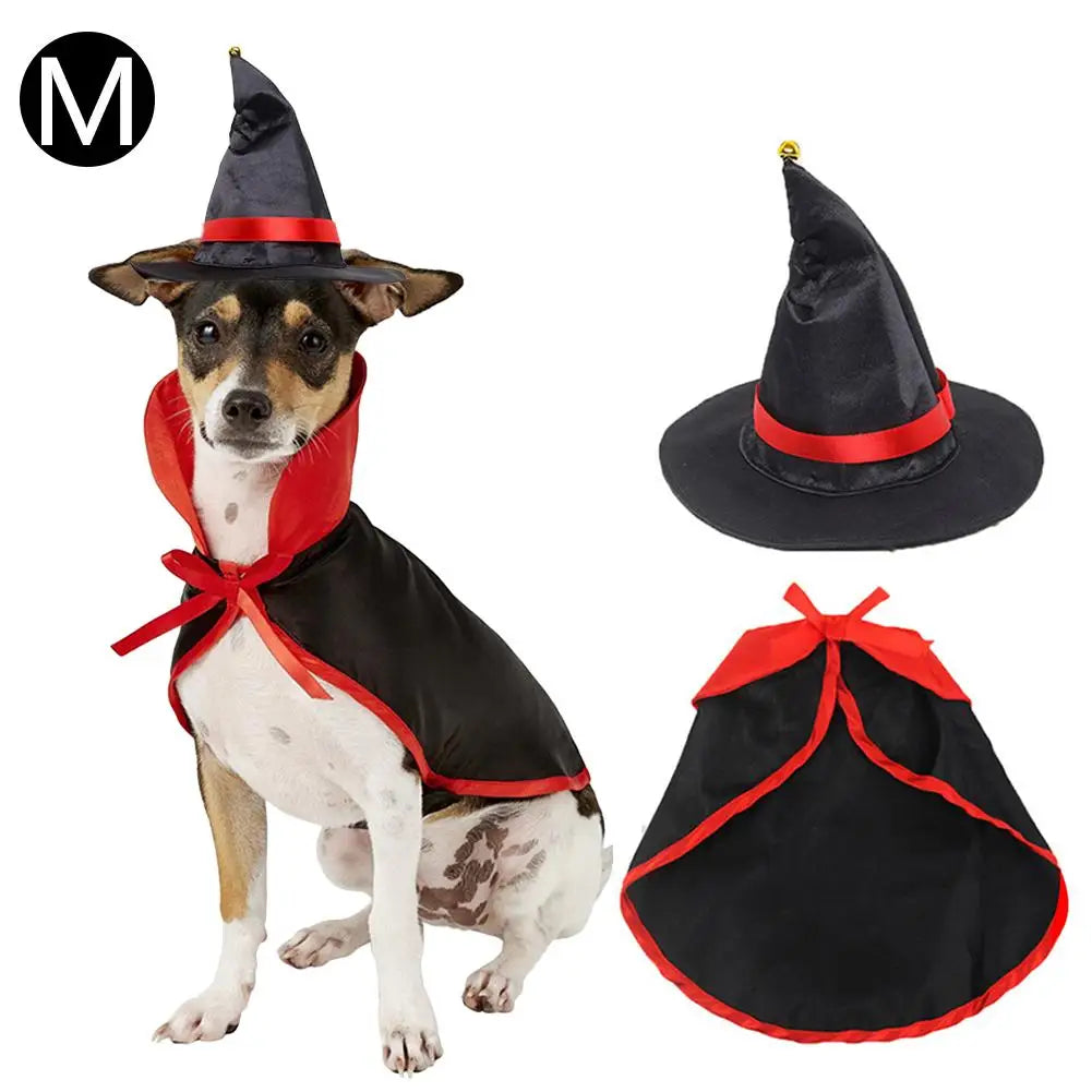 Ensemble cape et chapeau de vampire pour chien et chat