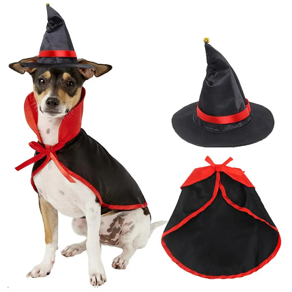 Ensemble cape et chapeau de vampire pour chien et chat