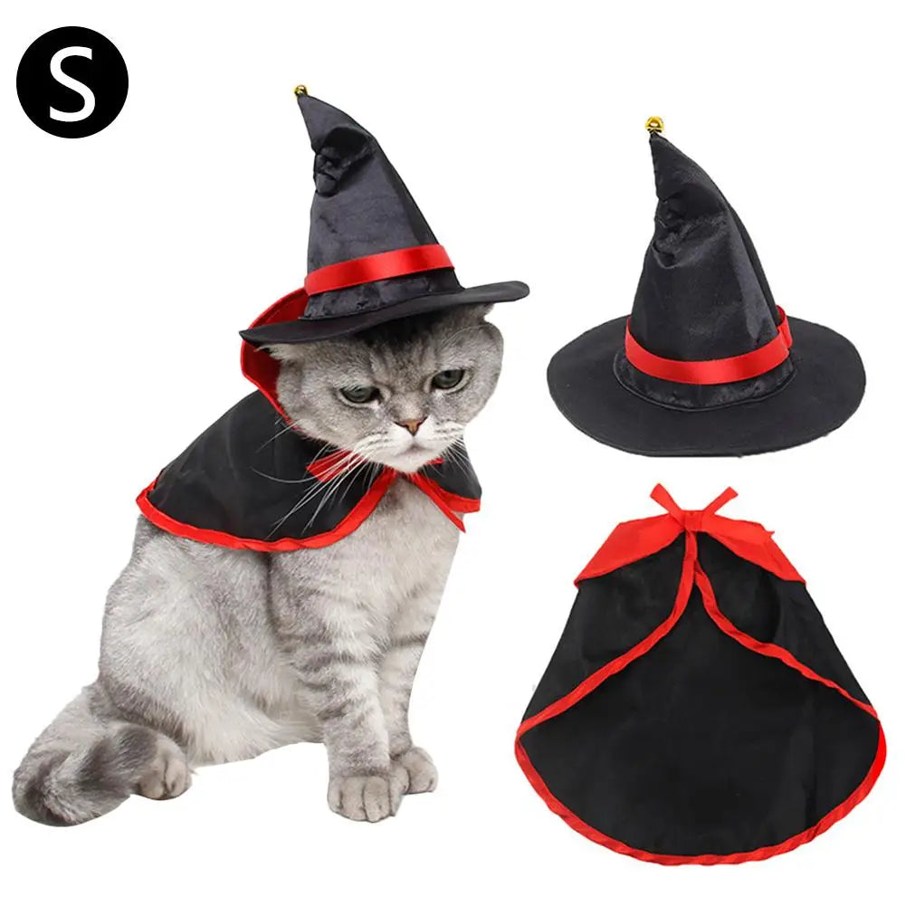 Ensemble cape et chapeau de vampire pour chien et chat